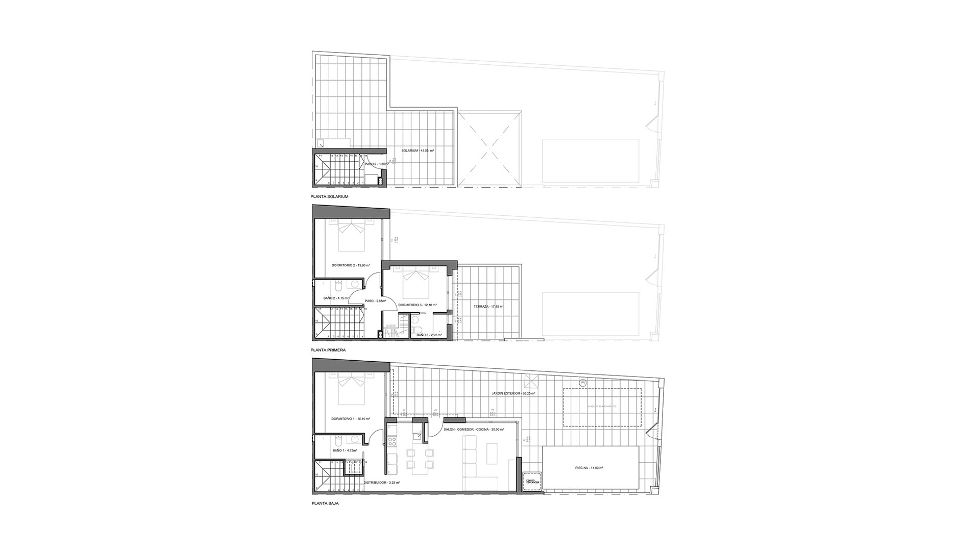 Планировка виллы 3 спальни в ЖК Residencial Rosa Morada № 4